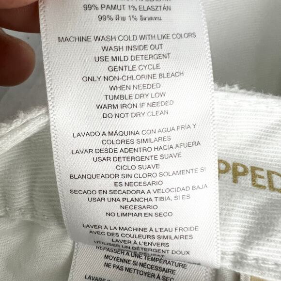 Michael Kors US 4 Womens White Distressed Low Rise Izzy Cropped Skinny Jeans - Picture 14 of 14